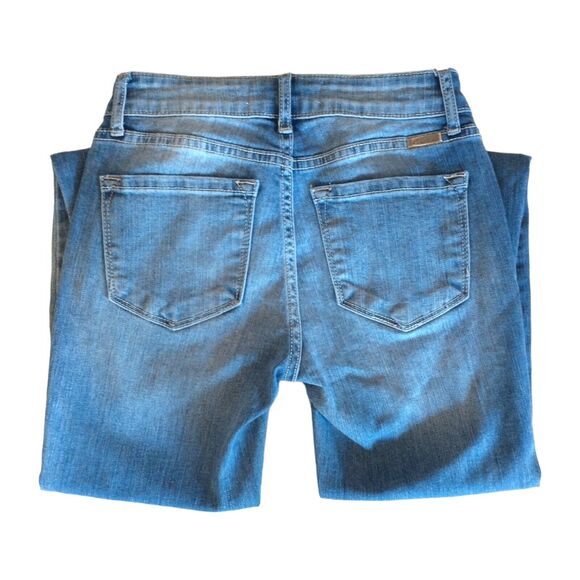 Kancan Women's "Cassandra" Mid Rise Super Skinny Frayed Distressed Sz 23 Raw Hem - Picture 10 of 13